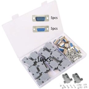 DB9 Solder Connectors, RS232 Parallel DB9 Serial Port 9 Pin D Sub Male/Female Adapter, DB9 Plastic Shell Cover