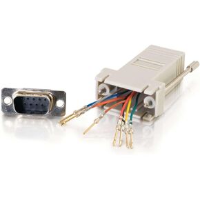 C2G 02945 RJ45 to DB9 Male Serial RS232 Modular Adapter, Gray