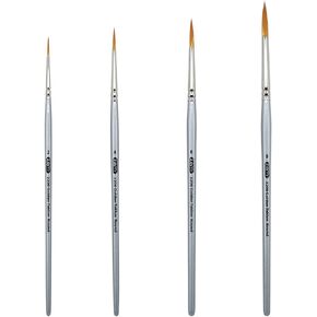 ZEM Brush Golden Taklon Rounds Brush Set Sizes 2, 4, 6, 8