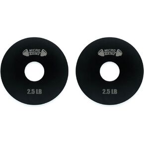 Micro Gainz Steel Olympic Barbell Weight Set of 2 Plates, 2.5lb, 5lb or 10lb, Plate Set Designed for Strength Training & Loading Bar Weights, Made in USA