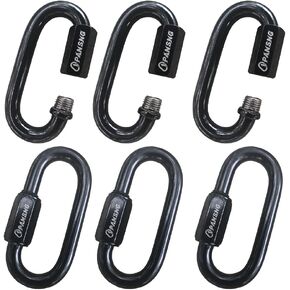 8Pack 3/16 in Black Threaded Quick Links 304 Stainless Steel Black Screw Chain Links Connectors (M5/5mm) 1200 pounds for Camping/Pet/Chandeliers… in Saudi Arabia
