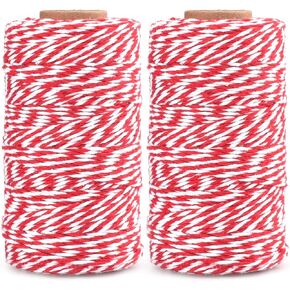 Anwyll Twine String,Christmas Gold Silver Twine String,656 Feet Cotton Bakers Twine,2mm Twine String for Crafts,Metallic Gold White String for Gift Wrapping,Crafts,Home Decor Wedding Holiday