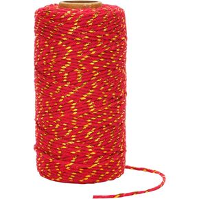 Anwyll Twine String,Christmas Gold Silver Twine String,656 Feet Cotton Bakers Twine,2mm Twine String for Crafts,Metallic Gold White String for Gift Wrapping,Crafts,Home Decor Wedding Holiday