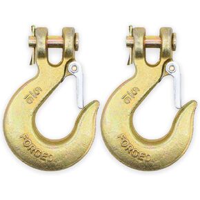 5/16 Inch Thickened Clevis Hook G70 Heavy Duty Safety Chain Hooks for Trailer, Truck, Winch (2 Pack)