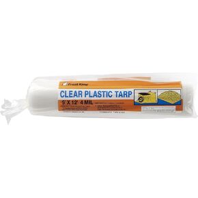 Frost King P912G Clear Plastic Drop Cloth, Tarp-Strength, with Grommets, 9'. Wide x 12'. Long x 4 Mil. Thick