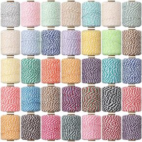 30 Rolls Colourful Bakers Twine for Crafts 2mm Cotton String Craft String Wrapping Wedding Home Decor Gardening