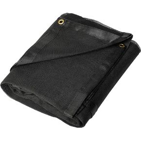 AdirPro Heavy Duty Knitted Mesh Tarp - 10x12ft Black Shade Tarp with Grommets for Playgrounds, Porch, Patio, Backyards, Pools, Greenhouse, Dump Truck, and More - 60% Shade, Water Resistant