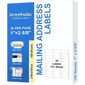 600 6 Per Sheet Label Address Labels 3-1/3" x 4" Self Adhesive Sheets Shipping Labels Easy Peel & Feed White Stickers for Laser & Inkjet Printers (100 Sheets, 600 Labels)