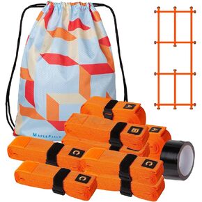 Maplefield Pickleball Court Marking Kit - Outdoor Ready Temporary Lines for Any Court - Includes Easy-to-Identify Lines, Strong Hold Tape and Portable Bag for Windy Days