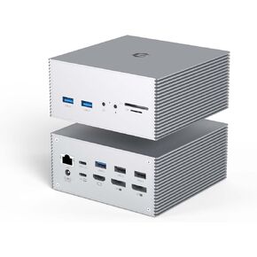 USB C Docking Station, TOTU USB C 4K Triple Display Docking Station, with Charging Support for Pro & Windows Type C Systems (2 4K DP, HDMI, 6 USB Ports, 60W USB PD),Extended Display for