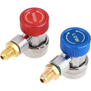 R134 A/C Low/High Quick Connector Air Conditioning Coupler Adapter Acessory with Cap