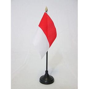 AZ FLAG Monaco Table Flag 4'' x 6'' - Monégasque - Monacans Desk Flag 15 x 10 cm - Golden Spear top