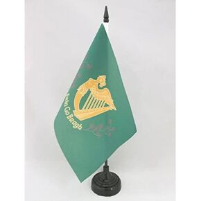 AZ FLAG Ireland Erin Go Bragh Table Flag 5'' x 8'' - Irish Erin go Braugh Desk Flag 21 x 14 cm - Black Plastic Stick and Base