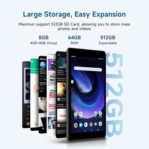 ALLDOCUBE iPlay50 Mini Lite Android 13 Tablet Widevine L1 8GB RAM 64GB ROM 8 بوصة تابلت 1280x800 IPS GMS معتمد للبالغين والأطفال مع تطبيق IWAWA المثبت مسبقًا in Kuwait