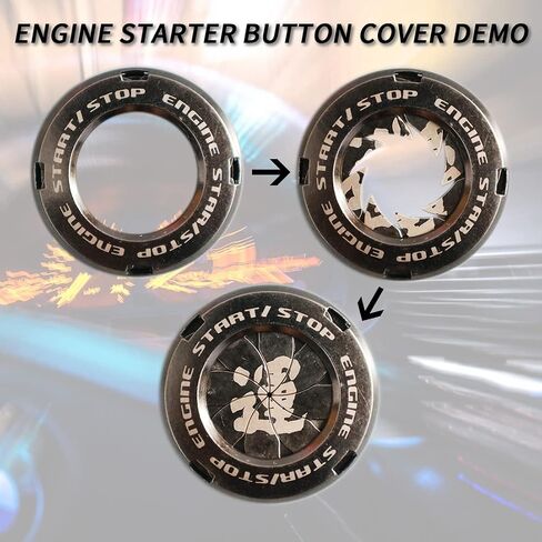 Car Push Start Button Cover Spin Engine Start Stop Button Cover Ignition Protective Cover Anti-Scratch Universal Button Decoration Protector Ring (C) in Saudi Arabia