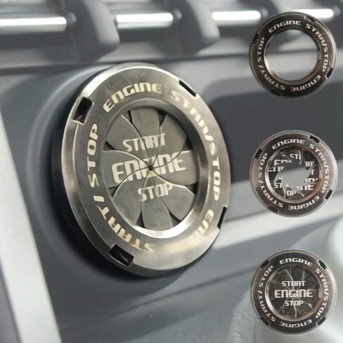 Car Push Start Button Cover Spin Engine Start Stop Button Cover Ignition Protective Cover Anti-Scratch Universal Button Decoration Protector Ring (C) in Saudi Arabia