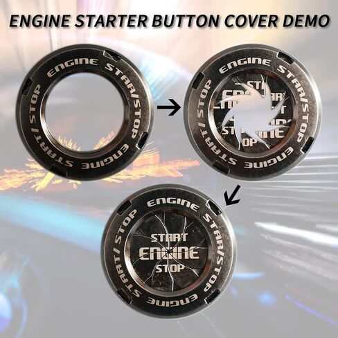 Car Push Start Button Cover Spin Engine Start Stop Button Cover Ignition Protective Cover Anti-Scratch Universal Button Decoration Protector Ring (C) in Saudi Arabia
