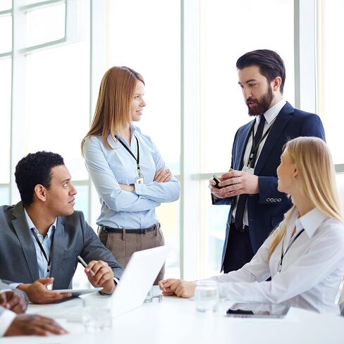 100 حزمة من الحبال السوداء لشارات الهوية مع مشبك معدني، حبال شارة منفصلة مسطحة، حبل من النايلون للرقبة الآمنة لبطاقات الهوية، شارات الاسم in Kuwait