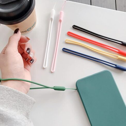 حبل معصم 10 قطع حزام هاتف من السيليكون معصم صغير قصير من مطاط السيليكون السائل للهاتف المحمول ومظلة زجاجة مياه وكاميرا USB وشارة مفاتيح محرك الإبهام (سلسلة قوس قزح) in Kuwait