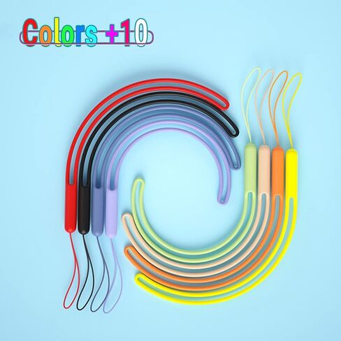حبل معصم 10 قطع حزام هاتف من السيليكون معصم صغير قصير من مطاط السيليكون السائل للهاتف المحمول ومظلة زجاجة مياه وكاميرا USB وشارة مفاتيح محرك الإبهام (سلسلة قوس قزح) in Kuwait