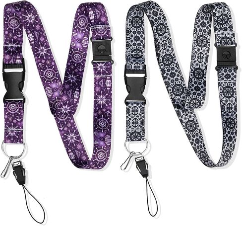 2-Pack Classic Cruise Lanyards with Safety Breakaway Detachable Buckle-Soft Neck Straps for ID Badges and Keys - Versatile Travel Accessories for Men and Women in Saudi Arabia