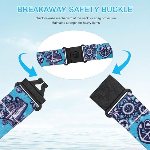 2-Pack Classic Cruise Lanyards with Safety Breakaway Detachable Buckle-Soft Neck Straps for ID Badges and Keys - Versatile Travel Accessories for Men and Women in Saudi Arabia