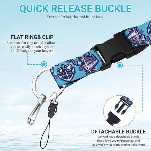 2-Pack Classic Cruise Lanyards with Safety Breakaway Detachable Buckle-Soft Neck Straps for ID Badges and Keys - Versatile Travel Accessories for Men and Women in Saudi Arabia