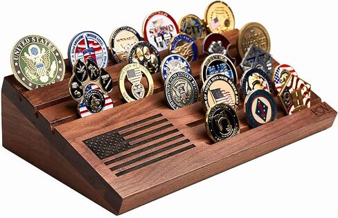 عرض العملات المعدنية لتحدي سطح المكتب من أعلام الشجاعة، يحمل 30 عملة معدنية عسكرية، 12 بوصة × 7.5 بوصة، حامل عملات مكون من 6 صفوف مصنوع في الولايات المتحدة الأمريكية بواسطة قدامى المحاربين، حامل عملات معدنية عسكرية بعلم الولايات المتحدة، هدية وطنية in Kuwait