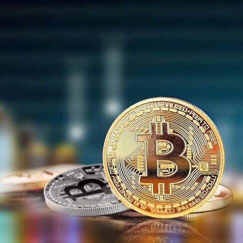 مجموعة عملات البيتكوين القابلة للتجميع، 6 قطع من عملة البيتكوين المادية المشفرة مع حافظة واقية قابلة للتجميع وقطعة واحدة من الأوراق النقدية التذكارية لمجموعة الهدايا in Kuwait