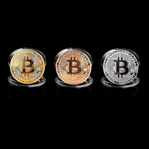 مجموعة عملات البيتكوين القابلة للتجميع، 6 قطع من عملة البيتكوين المادية المشفرة مع حافظة واقية قابلة للتجميع وقطعة واحدة من الأوراق النقدية التذكارية لمجموعة الهدايا in Kuwait