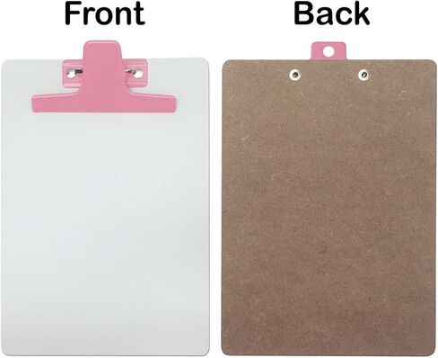 مذكرة حافظة بيضاء من Acrimet مقاس A5 (9 1/16 بوصة × 6 5/16 بوصة) مشبك معدني ممتاز (لوح صلب) (مشبك لون وردي) (6 عبوات) in Kuwait