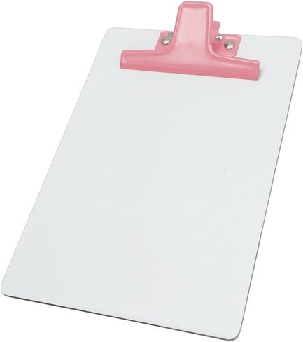 مذكرة حافظة بيضاء من Acrimet مقاس A5 (9 1/16 بوصة × 6 5/16 بوصة) مشبك معدني ممتاز (لوح صلب) (مشبك لون وردي) (6 عبوات) in Kuwait