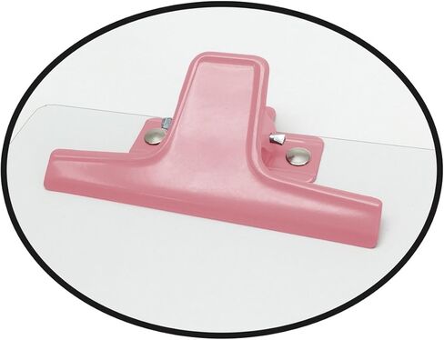 مذكرة حافظة بيضاء من Acrimet مقاس A5 (9 1/16 بوصة × 6 5/16 بوصة) مشبك معدني ممتاز (لوح صلب) (مشبك لون وردي) (6 عبوات) in Kuwait