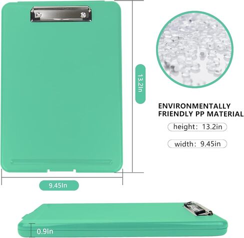 CLOUDIA Clipboard with Storage, Plastic Storage Clipboard with Low Profile Clip, Heavy Duty Nursing Clipboards Foldable, Waterproof Coaches Clipboard Case, Letter Size Smooth Writing for Work (Olive) in Kuwait