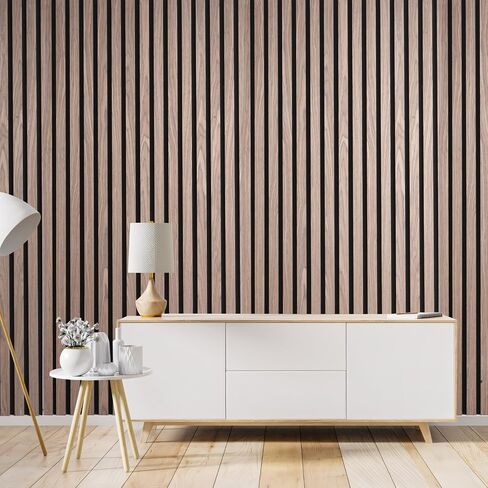 MYOYAY Acoustic Wood Wall Panels Set of 2 Sound Absorbing Decorative Panels for Wall and Ceiling, 47.2" x23.6" 3D Wood Slat Wall Panel for Recording Studio,Game Room& Offices in Saudi Arabia