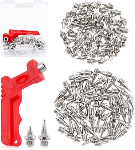 120Pcs 1/2 Inch, 1/4 Inch Cross Country Stainless Steel Spikes with Spike Wrench, Track Shoes Spikes Track Spikes Replacement for Short Running, Sprint Sports, Jumping Sports in Saudi Arabia