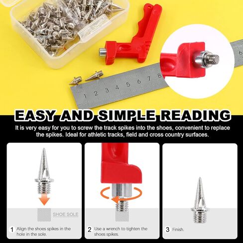 120Pcs 1/2 Inch, 1/4 Inch Cross Country Stainless Steel Spikes with Spike Wrench, Track Shoes Spikes Track Spikes Replacement for Short Running, Sprint Sports, Jumping Sports in Saudi Arabia