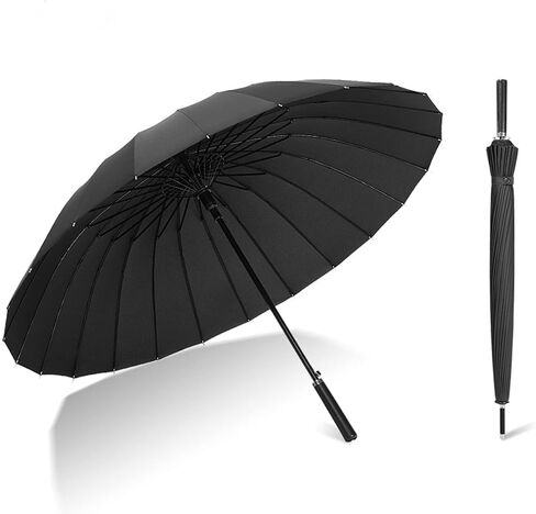Meichoon Large Umbrella 24Ribs Strong Windproof Glassfiber Bumbersoll Long Handle Manual Business Golf Bumbershoot Outdoor Women Men Multiple Colors KS46 in Saudi Arabia