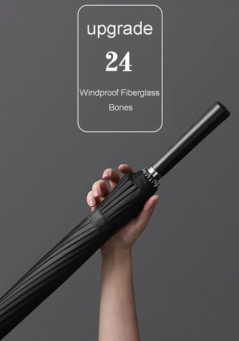Meichoon Large Umbrella 24Ribs Strong Windproof Glassfiber Bumbersoll Long Handle Manual Business Golf Bumbershoot Outdoor Women Men Multiple Colors KS46 in Saudi Arabia