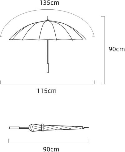 Meichoon Large Umbrella 24Ribs Strong Windproof Glassfiber Bumbersoll Long Handle Manual Business Golf Bumbershoot Outdoor Women Men Multiple Colors KS46 in Saudi Arabia