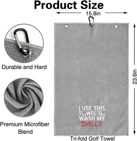 أستخدم هذه المنشفة لغسل منشفة جولف رمادية مطرزة، مناشف جولف مضحكة لحقائب الجولف مع مشبك، ملحقات الجولف للرجال، هدية عيد ميلاد للتقاعد لمحبي الجولف، الجد، الأب، الأخ in Kuwait