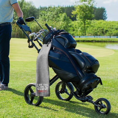 أستخدم هذه المنشفة لغسل منشفة جولف رمادية مطرزة، مناشف جولف مضحكة لحقائب الجولف مع مشبك، ملحقات الجولف للرجال، هدية عيد ميلاد للتقاعد لمحبي الجولف، الجد، الأب، الأخ in Kuwait