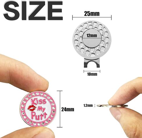 ONEDIGI Golf Ball Markers with Hat Clips Value Sets for Men Women Golfer, Removable Attaches Easily to Golf Cap Premium Gifts.Colorful Golf Ball Markers with Silver Color Golf Hat Clips. in Saudi Arabia