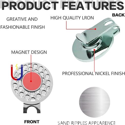 ONEDIGI Golf Ball Markers with Hat Clips Value Sets for Men Women Golfer, Removable Attaches Easily to Golf Cap Premium Gifts.Colorful Golf Ball Markers with Silver Color Golf Hat Clips. in Saudi Arabia