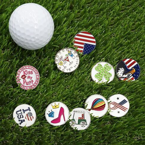 ONEDIGI Golf Ball Markers with Hat Clips Value Sets for Men Women Golfer, Removable Attaches Easily to Golf Cap Premium Gifts.Colorful Golf Ball Markers with Silver Color Golf Hat Clips. in Saudi Arabia