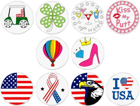 ONEDIGI Golf Ball Markers with Hat Clips Value Sets for Men Women Golfer, Removable Attaches Easily to Golf Cap Premium Gifts.Colorful Golf Ball Markers with Silver Color Golf Hat Clips. in Saudi Arabia