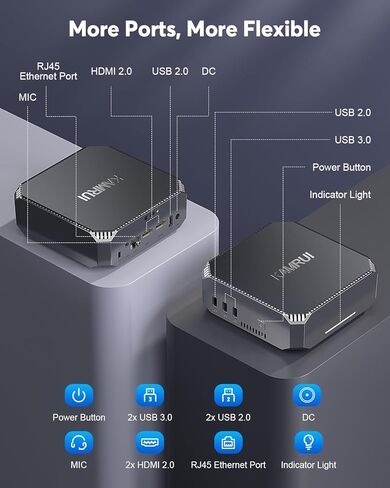 KAMRUI AK2 Plus كمبيوتر صغير، Intel الجيل الثاني عشر Alder Lake- N100 (حتى 3.4 جيجا هرتز) أجهزة كمبيوتر مكتبية صغيرة، 16 جيجابايت DDR4 RAM 1 تيرابايت M.2 NVME SSD Micro PC، يدعم Dual HDMI 4K UHD/WiFi5/BT4.2 للمكتب المدرسي المنزلي . in Kuwait