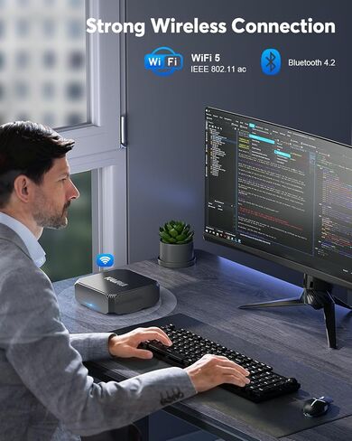 KAMRUI AK2 Plus كمبيوتر صغير، Intel الجيل الثاني عشر Alder Lake- N100 (حتى 3.4 جيجا هرتز) أجهزة كمبيوتر مكتبية صغيرة، 16 جيجابايت DDR4 RAM 1 تيرابايت M.2 NVME SSD Micro PC، يدعم Dual HDMI 4K UHD/WiFi5/BT4.2 للمكتب المدرسي المنزلي . in Kuwait