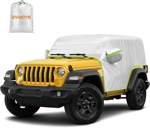 Wrangler Cover Windproof,Waterproof cab Cover for JK/JL 2 Door 2007-2023 Hard TOP ONLY, Exterior Covers Sun Rain Wind Snow Protection, Extra Mirror Cover, Storage Bag in Saudi Arabia