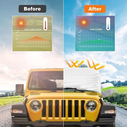 Wrangler Cover Windproof,Waterproof cab Cover for JK/JL 2 Door 2007-2023 Hard TOP ONLY, Exterior Covers Sun Rain Wind Snow Protection, Extra Mirror Cover, Storage Bag in Saudi Arabia